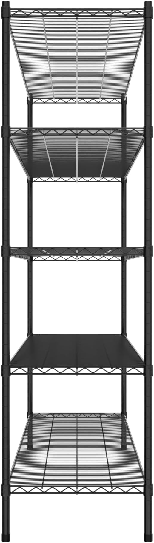 Commercial NSF Listed Black Epoxy Stationary Wire Shelving Kit 21" x 72" x 74", with 5 Shelves Perfect for Warehouse, Walk-in Refrigerator, Freezer, Grocery Store, Restaurant, Dishroom