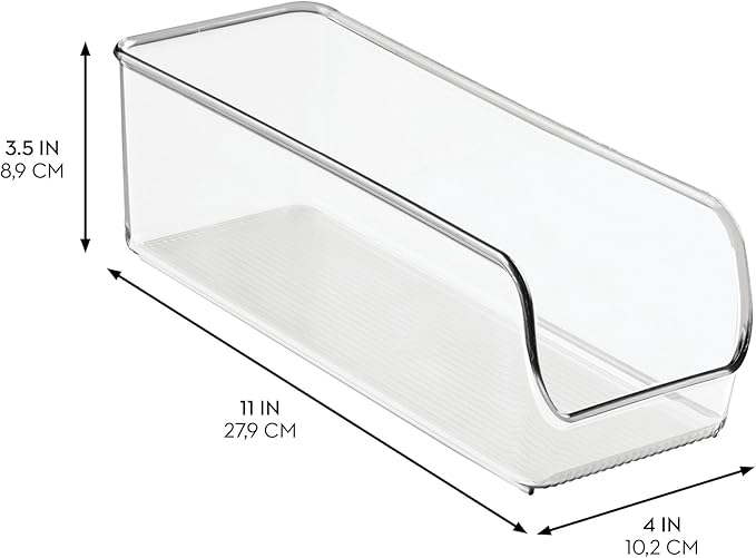 iDesign Narrow Pantry Bin for Kitchen or Cabinet Storage - Set of 2 - Clear