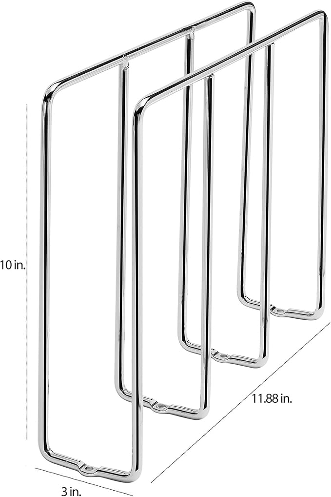 Rev-A-Shelf U-Shaped Wire Tray Divider, Baking & Cookie Sheet Organizer for Wall or Base Kitchen Cabinets with 3.25" Face Opening, Chrome, 596-10CR-52