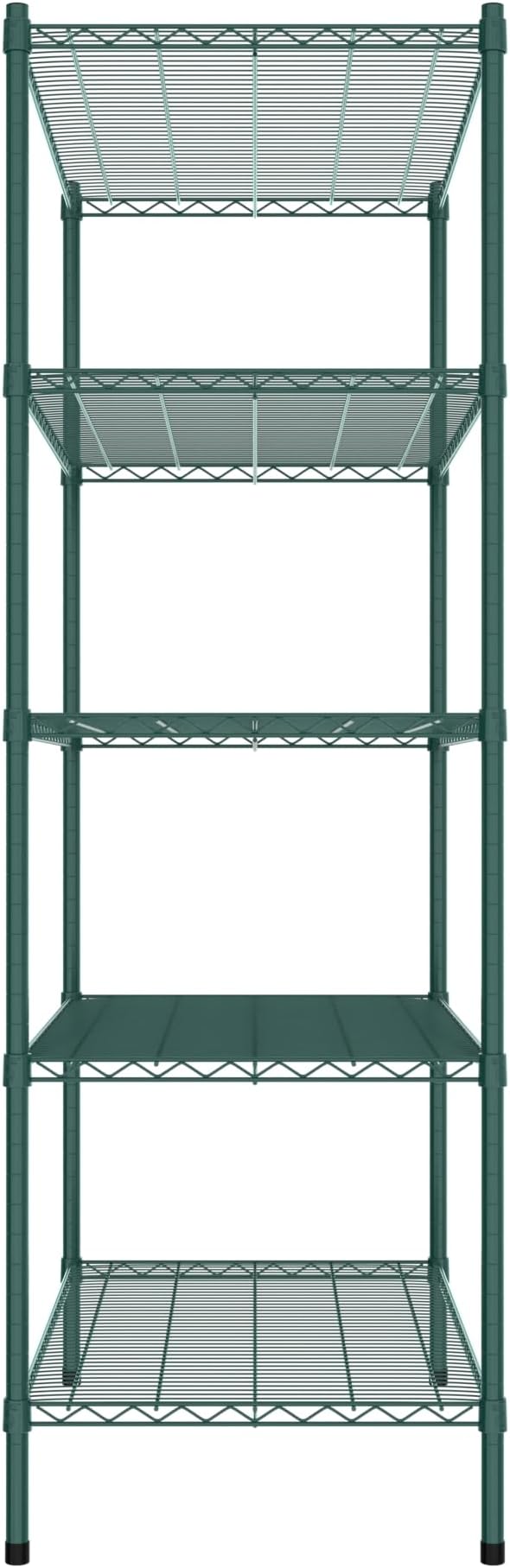 Commercial NSF Listed Green Epoxy Stationary Wire Shelving Kit 24" x 42" x 74", with 5 Shelves Perfect for Warehouse, Walk-in Refrigerator, Freezer, Grocery Store, Restaurant, Dishroom