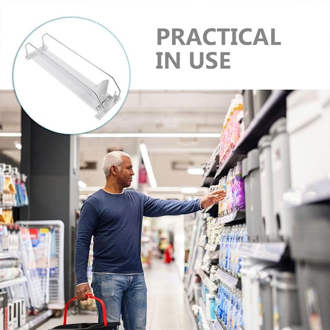 Drink Can Organizer Automatic Soda Can Pusher For Supermarket Shelf Display Adjustable White Plastic Drink Dispenser