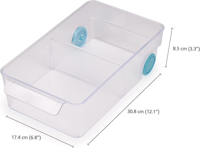 Joseph Joseph FridgeStore Fridge Storage Bin, Large, Clear/Blue