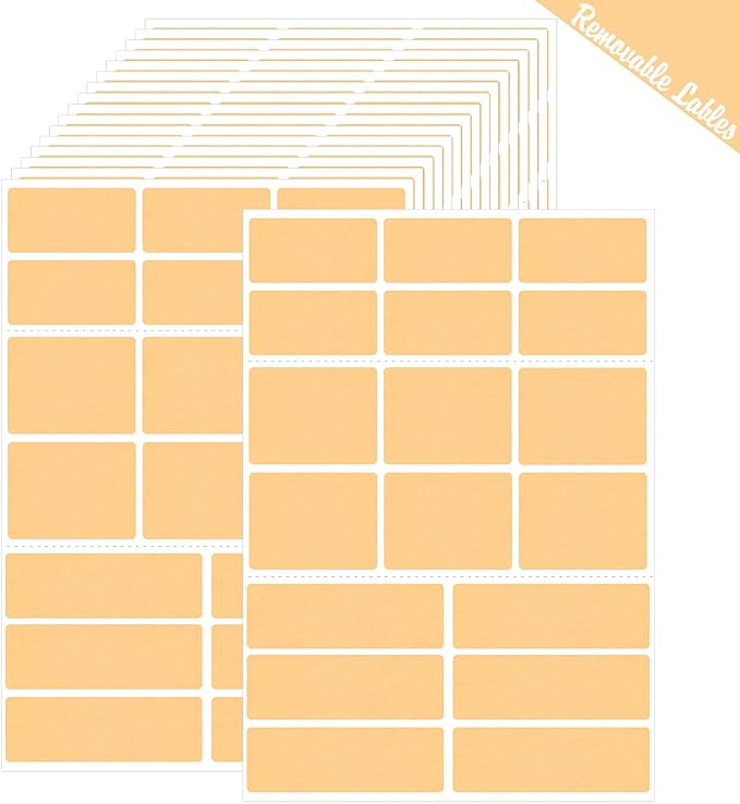 540Pcs Removable Food Labels, 3 Size Labels for Jars, Essential Oil Bottle,Spice Bottle,Food Storage Gift Label Stickers