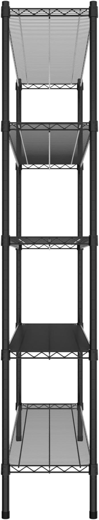 Commercial NSF Listed Black Epoxy Stationary Wire Shelving Kit 14" x 60" x 74", with 5 Shelves Perfect for Warehouse, Walk-in Refrigerator, Freezer, Grocery Store, Restaurant, Dishroom