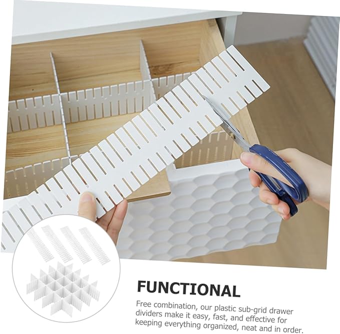 12pcs Adjustable Plastic Drawer Dividers Sub Organizers for Socks Underwear Makeup Kitchen Storage Versatile Storage