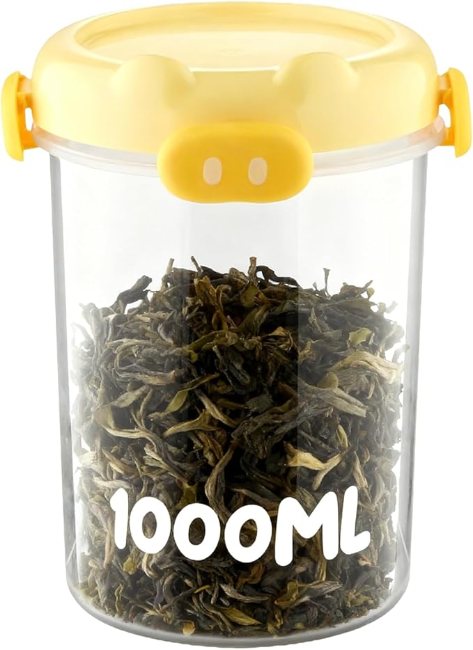 Kitchen Canister - Flour Container, 1000ml Food Grade Airtight Storage With Lid, Food Storage Container For Grain Cereal Baking Powder Chips Snack Bread Bean Popcorn Counter Cabinet Freezer