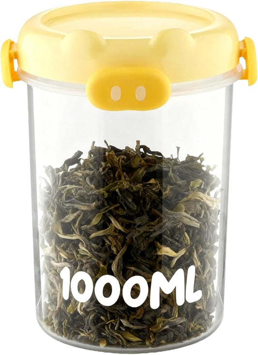 Kitchen Canister - Flour Container, 1000ml Food Grade Airtight Storage With Lid, Food Storage Container For Grain Cereal Baking Powder Chips Snack Bread Bean Popcorn Counter Cabinet Freezer