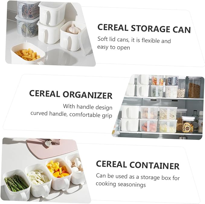2pcs Large White Food Storage Containers with Handles and Labels, Plastic Airtight Fridge Fresh-keeping Boxes for Fruits, Cereals, Dry Food Organization