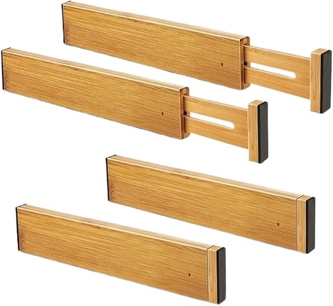 2/4 Pcs Drawer Dividers Organizers Adjustable Expandable Spring Loaded Separators For Kitchen Bedroom Dresser For Home(S-4PCS)