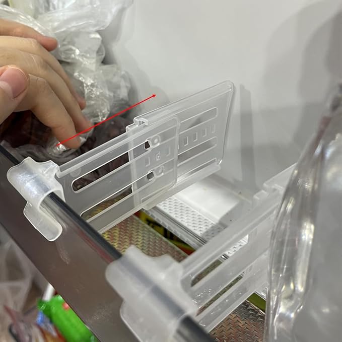20 Pcs Retractable Fridge Drawer Separators, Plastic Fridge Door Organizer, Adjustable Refrigerator Divider for Kitchen Office Storage and Sorting