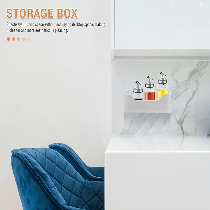 Cabinet Door Organizer Kitchen Storage Rack 2-Pack Adhesive Mounted Storage Sundries Organizer for Bathroom Bottles Spices Makeup 9.2X4.3X2.8 Inches