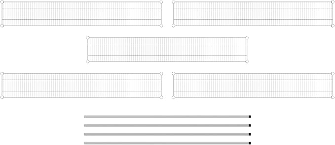 Commercial NSF Listed Chrome Stationary Wire Shelving Kit 12" x 72" x 74", with 5 Shelves Perfect for Warehouse, Walk-in Refrigerator, Freezer, Grocery Store, Restaurant, Dishroom