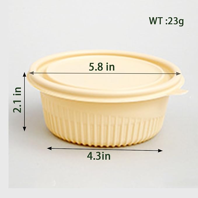 FUailiYY 30 Packs 16oz Round Meal Prep Containers Disposable, biodegradable clamshell containers,Thickened food storage, Meal Take Out Containers, Stackable, Microwaving, And Freezing