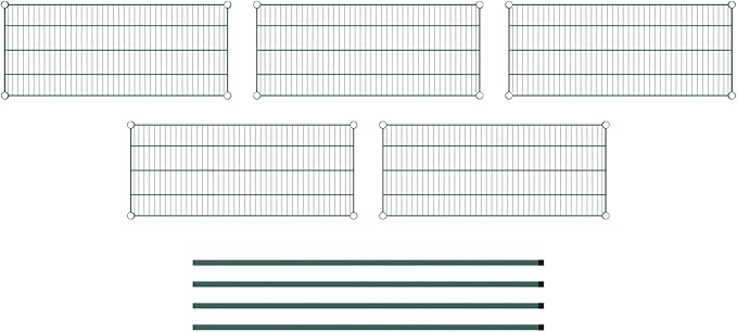 Commercial NSF Listed Green Epoxy Stationary Wire Shelving Kit 18" x 42" x 64", with 5 Shelves Perfect for Warehouse, Walk-in Refrigerator, Freezer, Grocery Store, Restaurant, Dishroom