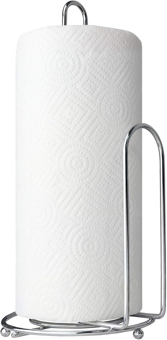Blue DonutsOne-Handed Tear Paper Towel Dispenser, Modern Chrome Countertop Paper Towel Holder