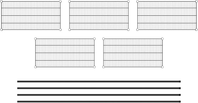 Commercial NSF Listed Black Epoxy Stationary Wire Shelving Kit 18" x 36" x 96", with 5 Shelves Perfect for Warehouse, Walk-in Refrigerator, Freezer, Grocery Store, Restaurant, Dishroom