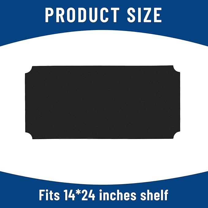 Frienda Set of 5 Wire Shelf Liner 14 x 24 Inch Heavy Duty Shelf Liners Packed Flat for Wire Shelving, Waterproof Non Adhesive Plastic Mat for Metal Rack Kitchen Shelves, Shoe Rack (Black)