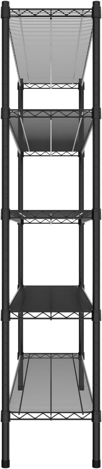 Commercial NSF Listed Black Epoxy Stationary Wire Shelving Kit 14" x 60" x 64", with 5 Shelves Perfect for Warehouse, Walk-in Refrigerator, Freezer, Grocery Store, Restaurant, Dishroom