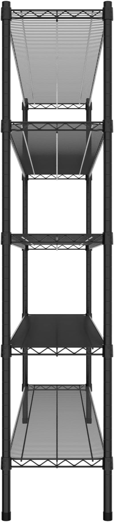 Commercial NSF Listed Black Epoxy Stationary Wire Shelving Kit 14" x 72" x 64", with 5 Shelves Perfect for Warehouse, Walk-in Refrigerator, Freezer, Grocery Store, Restaurant, Dishroom