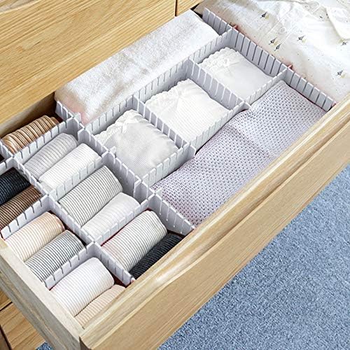 40 Pcs Diy Grid Drawer Divider Adjustable Drawer Storage Organizer for Socks Underwear Makeup Kitchen Dresser Can Help Tidy Office Desk Clinic Bedroom(32cm×7cm)