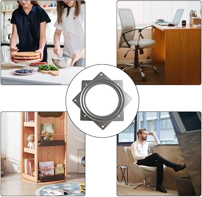 1 Pcs 6 Inch Susan Turntable Bearings Susan Turntable Lazy Susan Turntable Square Rotating Bearing Plate Lazy Susan Hardware Swivel Plate, for Swivel Plate,Corner Cabinet,Revolving Shelve in Kitchen