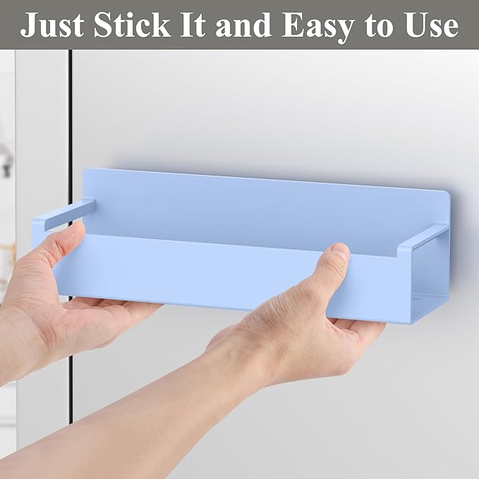 HuggieGems Magnetic Water Bottle Holder for Refrigerator, Cup Holder Organizer for Stanley and Tumbler for Kitchen, 4 Pack, Light Blue