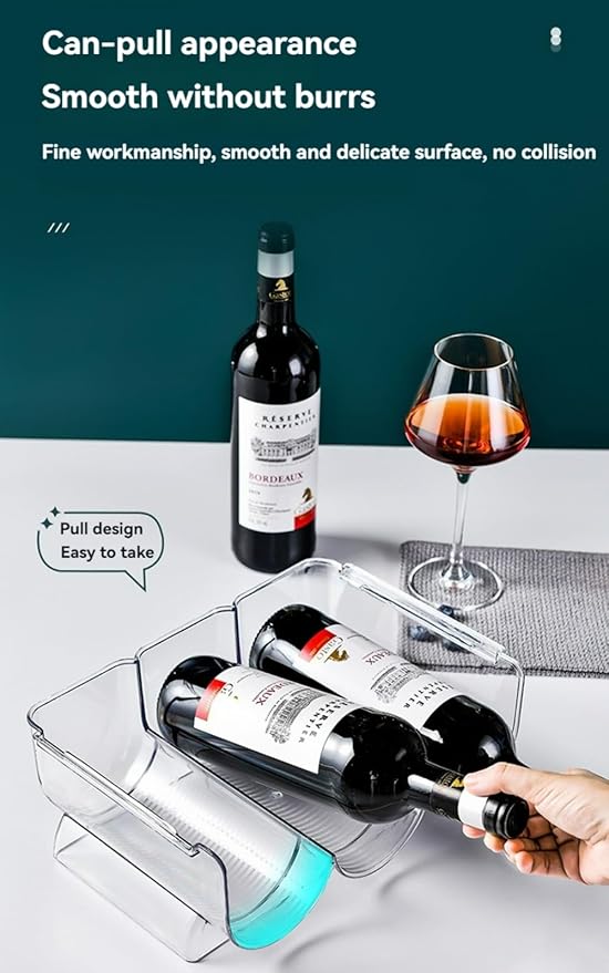 JWYTA Transparent Wine Rack Stackable Bottle Holder for Refrigerator Beverage Storage and Organization at Home (2 Link)