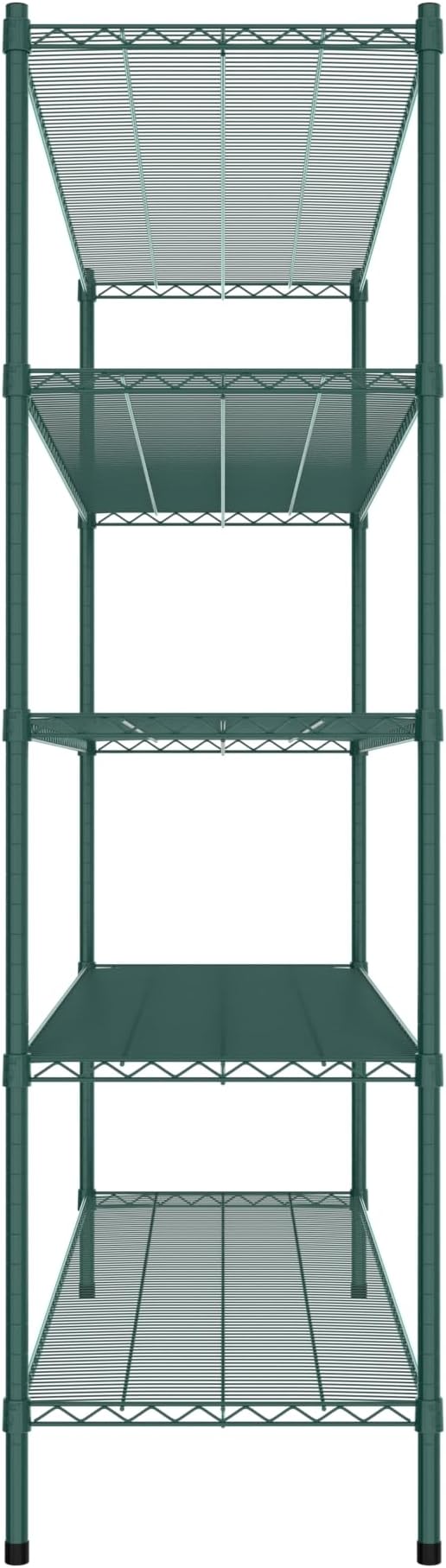 Commercial NSF Listed Green Epoxy Stationary Wire Shelving Kit 21" x 72" x 74", with 5 Shelves Perfect for Warehouse, Walk-in Refrigerator, Freezer, Grocery Store, Restaurant, Dishroom