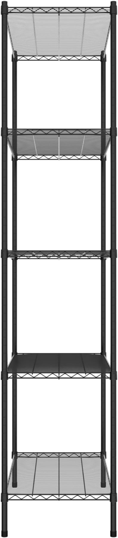 Commercial NSF Listed Black Epoxy Stationary Wire Shelving Kit 21" x 42" x 96", with 5 Shelves Perfect for Warehouse, Walk-in Refrigerator, Freezer, Grocery Store, Restaurant, Dishroom