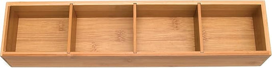 Lipper International Bamboo Drawer Organizer with 3 Removable Dividers, Brown