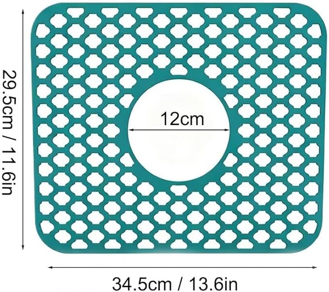 SEEK RARE Kitchen Sink Mat 13.6 x 11.6in Silicone Sink Mat Non Slip Sink Protector for Farmhouse Kitchen Green
