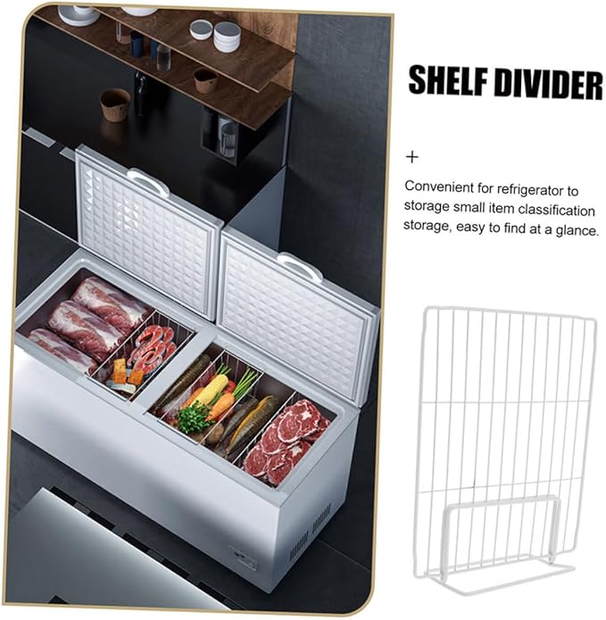 SMASOLO Refrigerator Storage Divider Fridge Shelf Storage Organizers Deep Freezer Dividers Freezer Compartment Organizers Easy to Clean