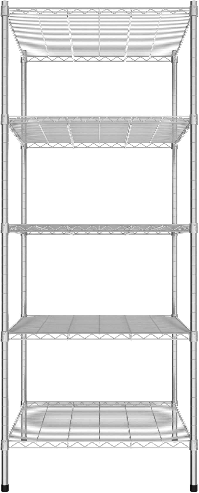Commercial NSF Listed Chrome Stationary Wire Shelving Kit 30" x 36" x 74", with 5 Shelves Perfect for Warehouse, Walk-in Refrigerator, Freezer, Grocery Store, Restaurant, Dishroom