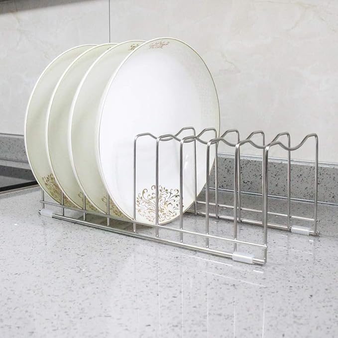 FLSEPAMB Lid Organizer Pot Lid Organizer Holder Suitable for Bakeware Dish Plate, Cutting Boards, Pots & Pans, Serving Trays, Reusable Containers for Kitchen Countertop (1 Pack)