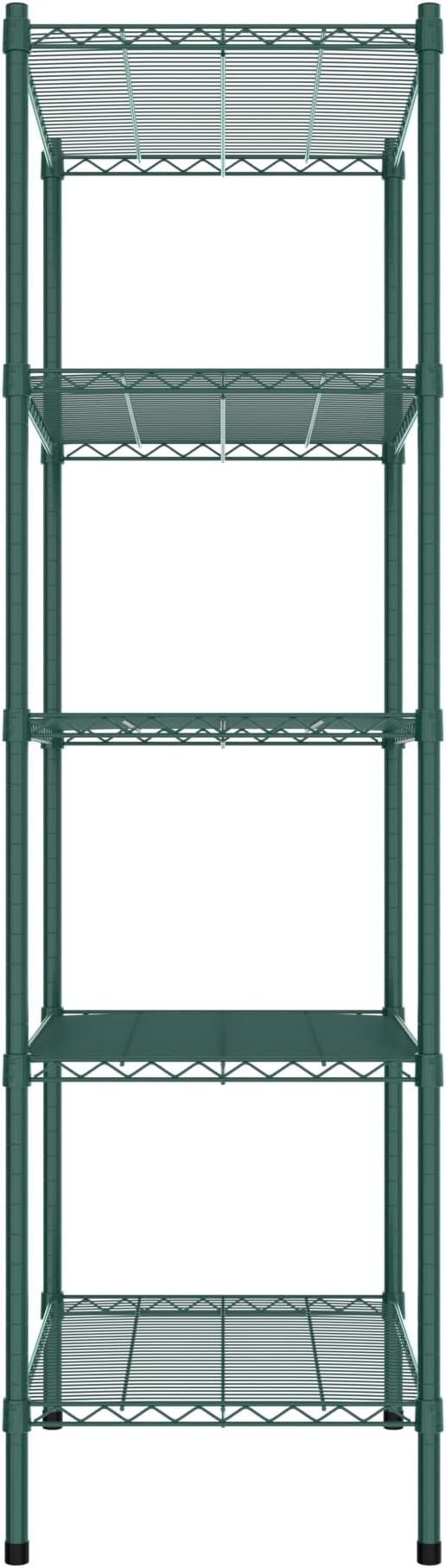 Commercial NSF Listed Green Epoxy Stationary Wire Shelving Kit 21" x 30" x 74", with 5 Shelves Perfect for Warehouse, Walk-in Refrigerator, Freezer, Grocery Store, Restaurant, Dishroom