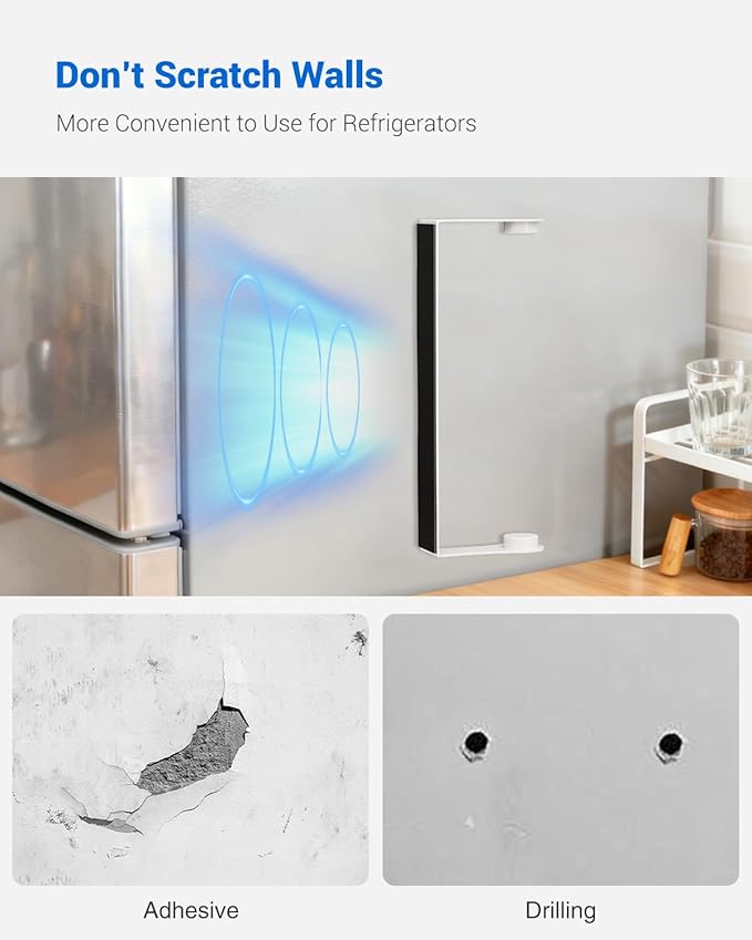 Magnetic Paper Towel Holder for Fridge, No Drilling, Strong Magnet, White, Paper Towel Holder Magnetic for Refrigerator, Rv, Grill, Kitchen Decor and Accessories