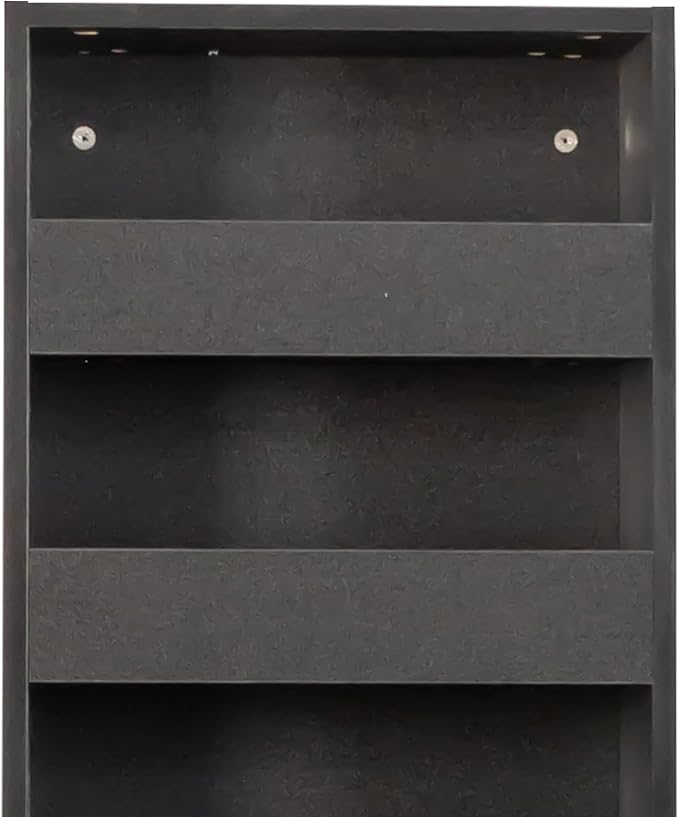 7 Tier Pull-Out Storage Cabinet with Handle & Wheels, Tall Narrow Spice Rack Next to Fridge, Wood Food Pantry for Kitchen, Dining Room, Black