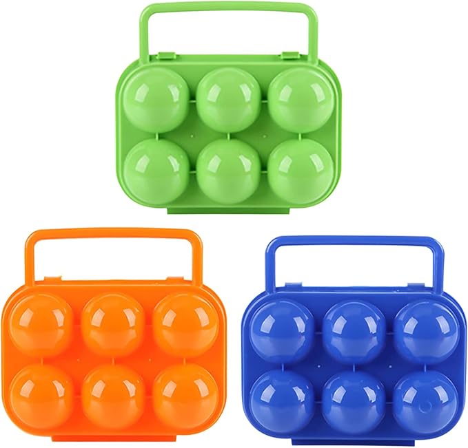 6 Grids Egg Holders, Egg Cartons For Refrigerator, Egg Storage Container, Shockproof Durable Refrigerator Egg Trays, Deviled Egg Tray Carrier with Lid, Egg Organizer Box for Fridge or Camping