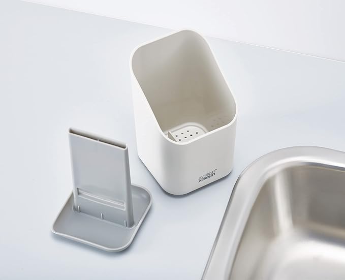 Joseph Joseph Duo Kitchen Sink Cutlery Drainer with Knife Slot, Kitchen Sink Drying Rack Cutlery Organizer, Grey