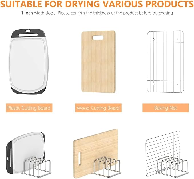 Cutting Board Rack 2pcs Kitchen Cabinet Organizer, Steel Cookware Holder, Divided with 5 For Chefs,Baker Offer A Space-Saving Solution
