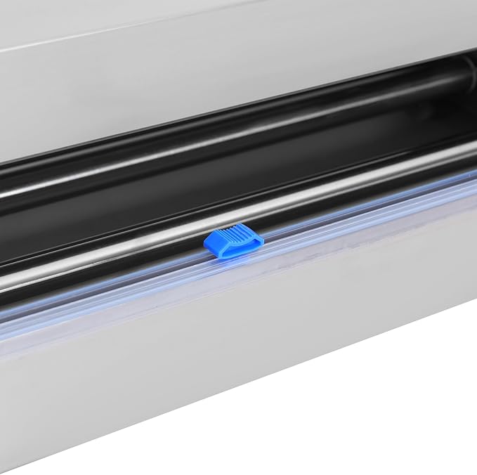 10-18in Stainless Steel Cling Film Dispenser with Cutter, K10 Pro Food Wrap Machine | Safe One-Hand Slide Cutter for Kitchen Supermarket Restaurant
