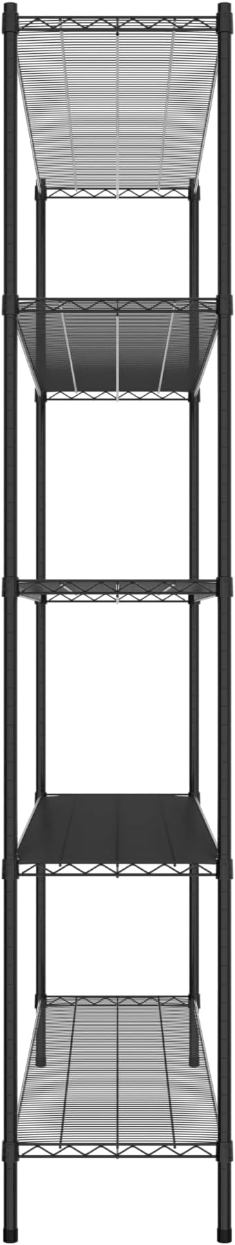 Commercial NSF Listed Black Epoxy Stationary Wire Shelving Kit 18" x 72" x 96", with 5 Shelves Perfect for Warehouse, Walk-in Refrigerator, Freezer, Grocery Store, Restaurant, Dishroom