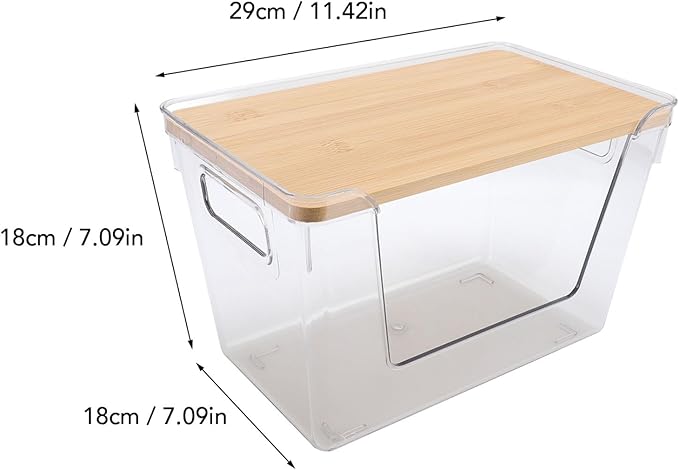 Yinhing 2Pcs Pantry Bin Multifunctional Clear Food Storage Container With Lid Ideal Kitchen Countertop for Efficient Organization and Easy Access To Food Items