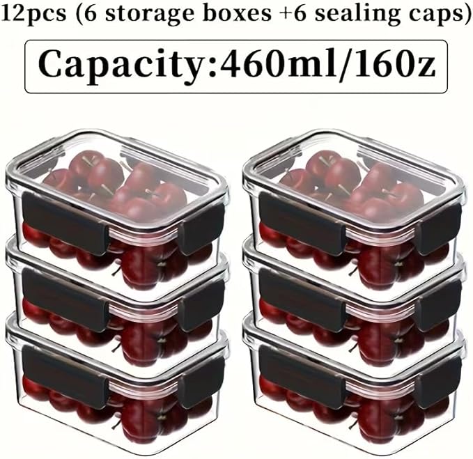 6cup Plastic Food Storage Containers with Lids Nestable Freezer Dishwasher Safe Rectangle Meal Prep Container Set
