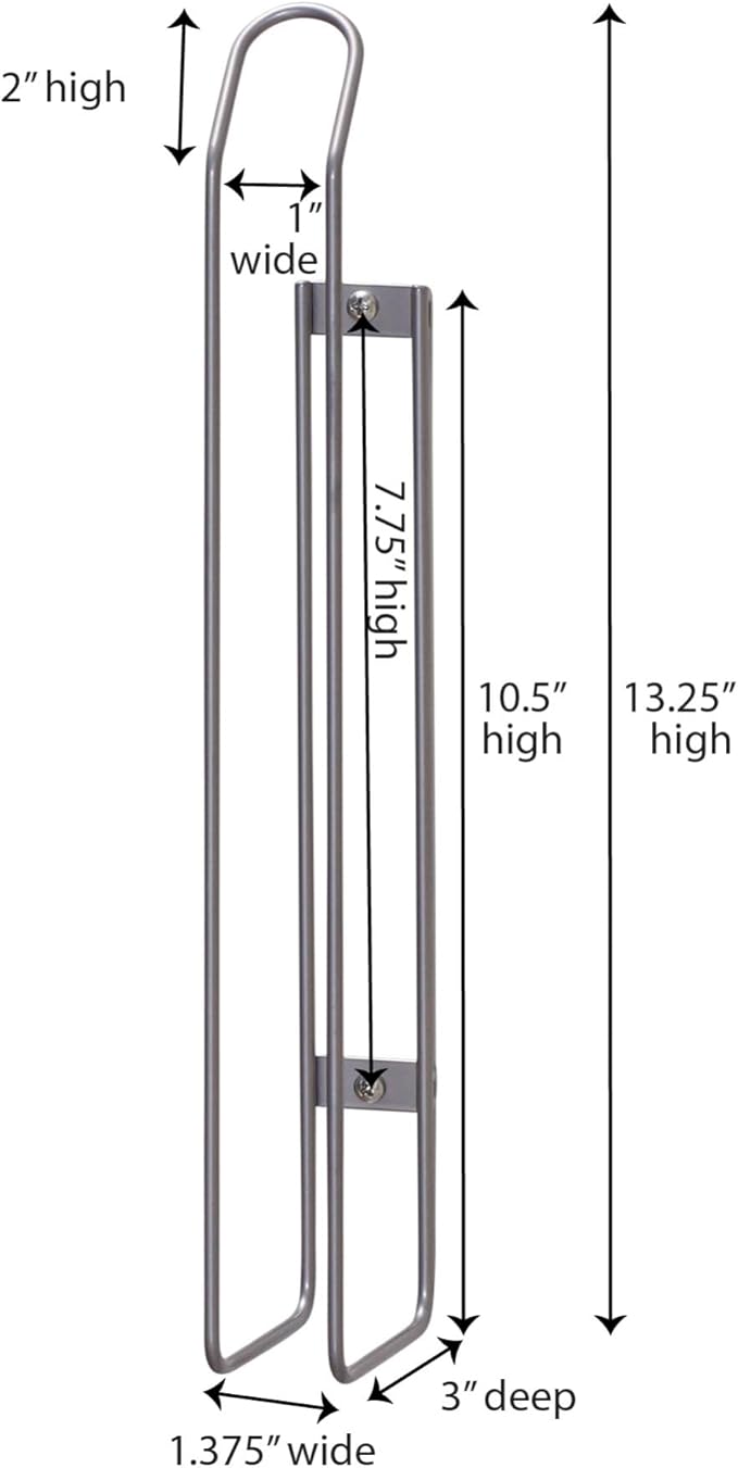 Household Essentials 1225-1 Mounted Paper Towel Holder | Mounts to Solid Cabinet Doors or Walls, Nickel