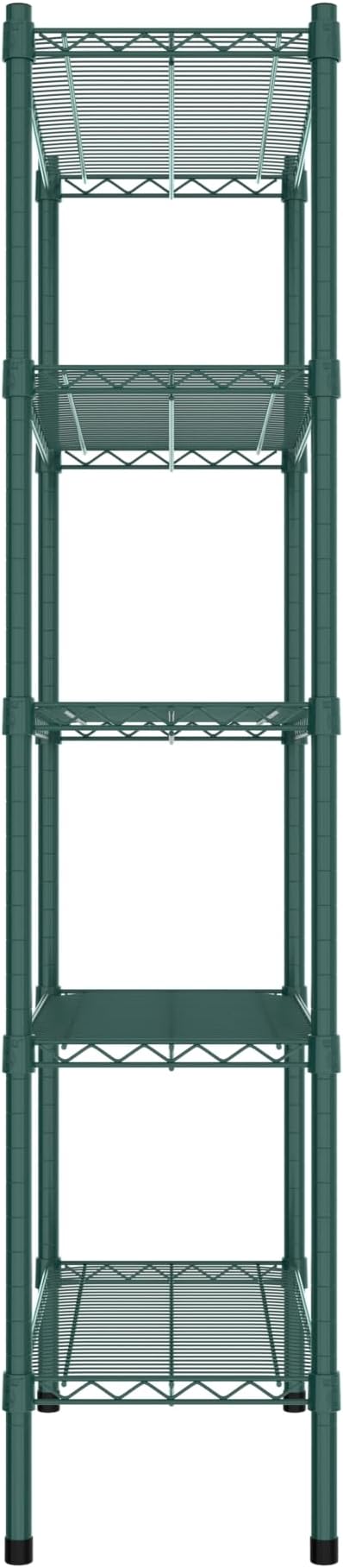 Commercial NSF Listed Green Epoxy Stationary Wire Shelving Kit 14" x 30" x 64", with 5 Shelves Perfect for Warehouse, Walk-in Refrigerator, Freezer, Grocery Store, Restaurant, Dishroom