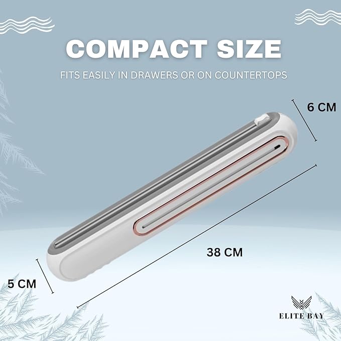 Food Plastic Wrap Dispenser with Sliding Cutter – Refillable ABS Wrap Cutter for Kitchen Use | Includes 80cm Plastic Wrap Roll | Compact, Safe & Easy to Use | Space-Saving Design in White.