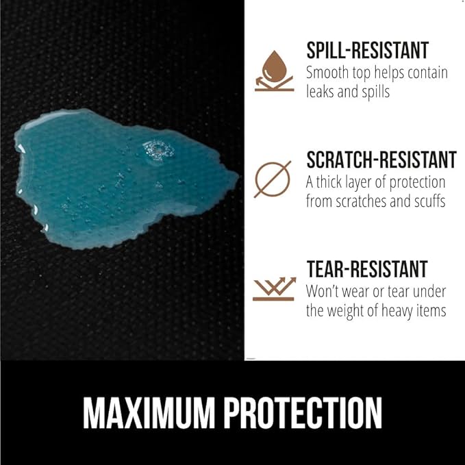 GORILLA GRIP DripGuard Shelf Liner, Non Adhesive Drawer and Kitchen Cabinet Protector, Slip Resistant BPA Free Smooth Surface Plastic Liners for Cabinets, Bathrooms, Closets, 12x240 Inch, Black