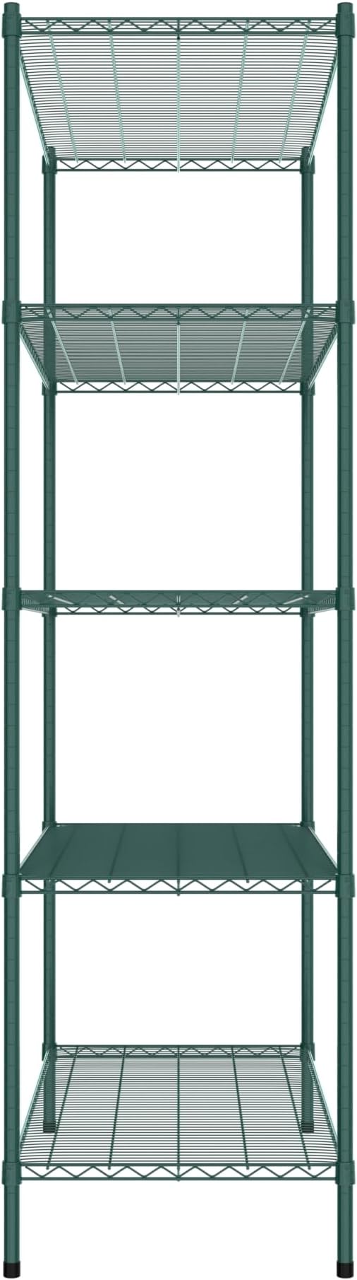 Commercial NSF Listed Green Epoxy Stationary Wire Shelving Kit 24" x 48" x 86", with 5 Shelves Perfect for Warehouse, Walk-in Refrigerator, Freezer, Grocery Store, Restaurant, Dishroom