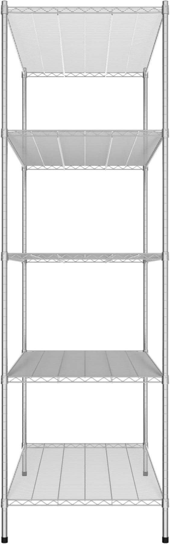 Commercial NSF Listed Chrome Stationary Wire Shelving Kit 30" x 60" x 96", with 5 Shelves Perfect for Warehouse, Walk-in Refrigerator, Freezer, Grocery Store, Restaurant, Dishroom